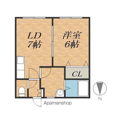 ロベリア(1DK/2階)の間取り写真