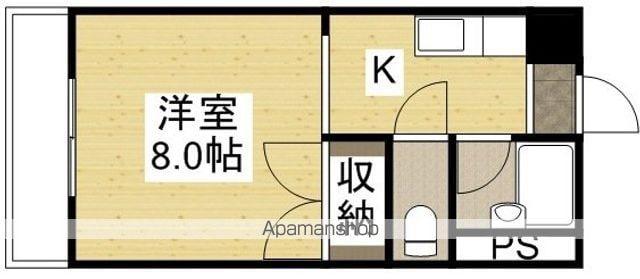 メゾンフルールⅡ(ワンルーム/2階)の間取り写真