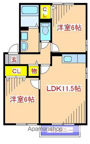クレール錦江(2LDK/1階)の間取り写真