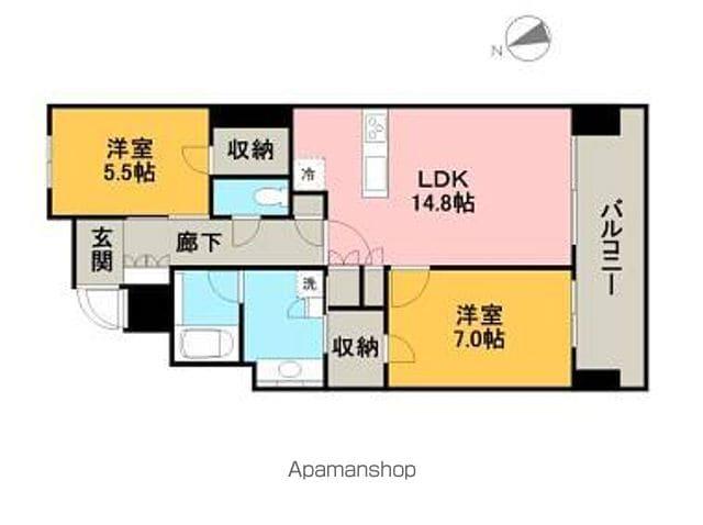 ダイアパレス新堀通(2LDK/3階)の間取り写真