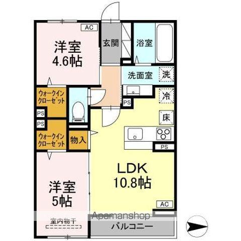 ボヌール T(2LDK/1階)の間取り写真