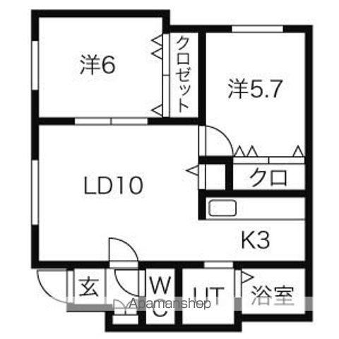 アンジェラスL・A(2LDK/4階)の間取り写真