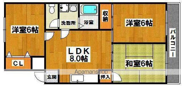 テランガ大浜(3LDK/3階)の間取り写真