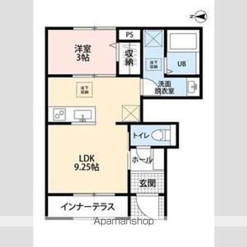 リーブルファイン川口上青木西(1LDK/1階)の間取り写真