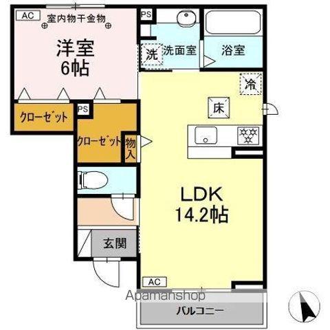 D-ROOM ZEN レーブ(1LDK/1階)の間取り写真