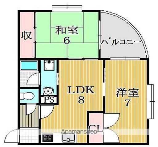 メゾンドルナ(2LDK/4階)の間取り写真