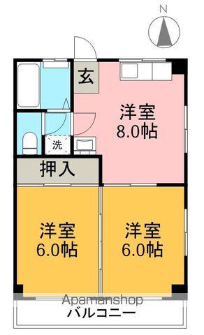 ファースト(2DK/5階)の間取り写真