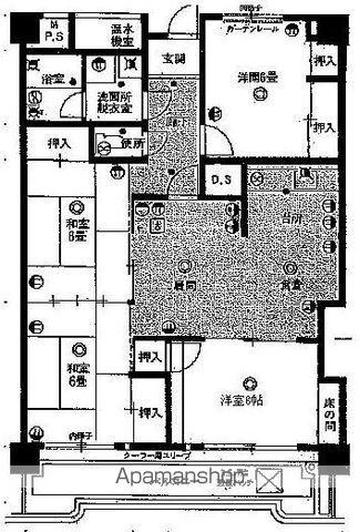 三井西新ハイツ(3LDK/7階)の間取り写真