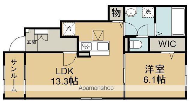オークランド シャルマンA(1LDK/1階)の間取り写真