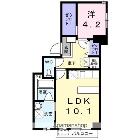 花りんとうⅠ(1LDK/1階)の間取り写真