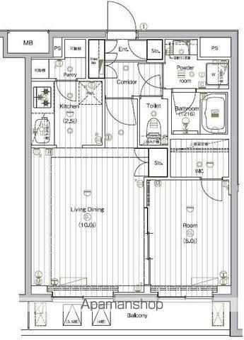 THE PREMIUM CUBE G 大崎(1LDK/4階)の間取り写真