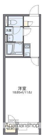 レオネクストプリムローズⅡ(1K/1階)の間取り写真