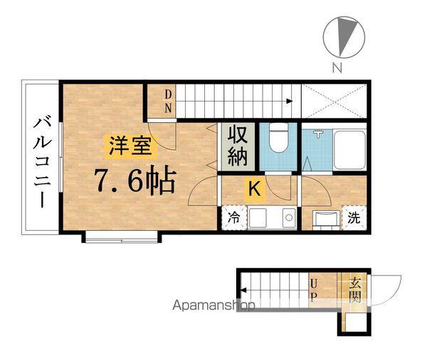 ジプソフィーラ(1K/1階)の間取り写真