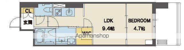 シーズンフラッツ上杉(1LDK/6階)の間取り写真