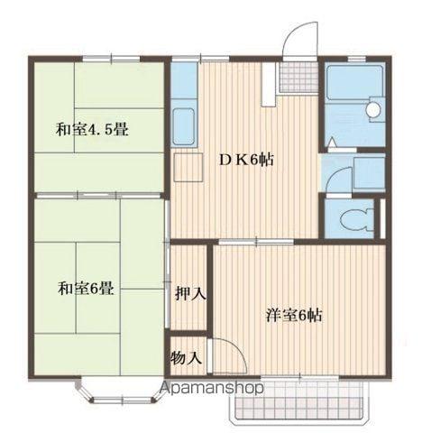 クローカス(3DK/2階)の間取り写真