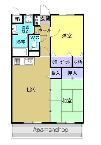 淀コーポⅢ(2LDK/4階)の間取り写真