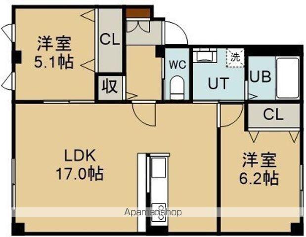 BETTER R 北斗(2LDK/1階)の間取り写真
