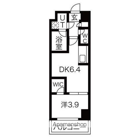 ガーデンロッジⅣ(1DK/5階)の間取り写真