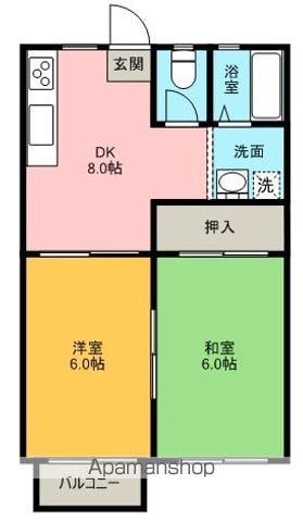 エンブレムヒラタ(2DK/2階)の間取り写真