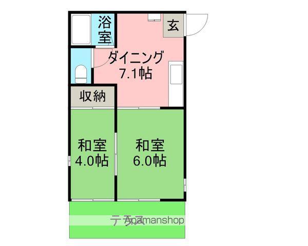 グリーンコーポ春明北(2DK/1階)の間取り写真
