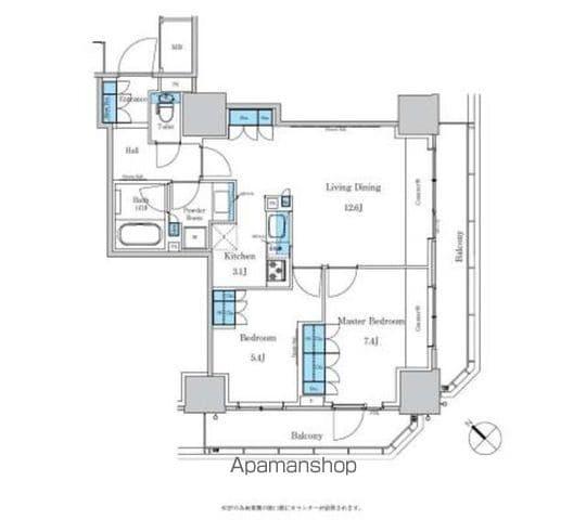 パークアクシス滝野川ラ ブリーズ(2LDK/2階)の間取り写真