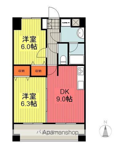 FYミカワ(2DK/3階)の間取り写真