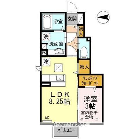 カレンデュラ(1LDK/1階)の間取り写真
