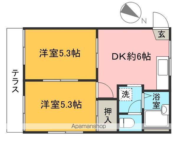 サンフラワー(2DK/1階)の間取り写真