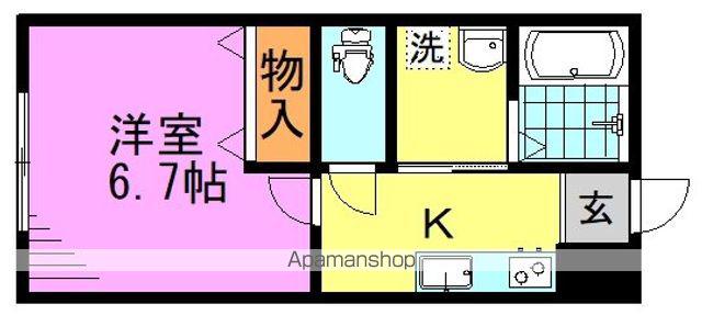 シエロアスール(1K/2階)の間取り写真