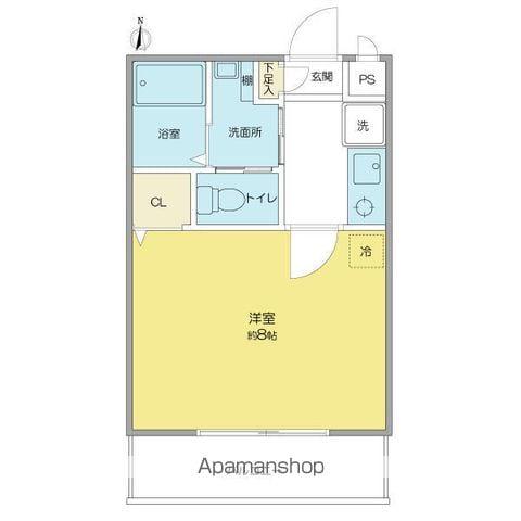 マーブルワン(1K/1階)の間取り写真