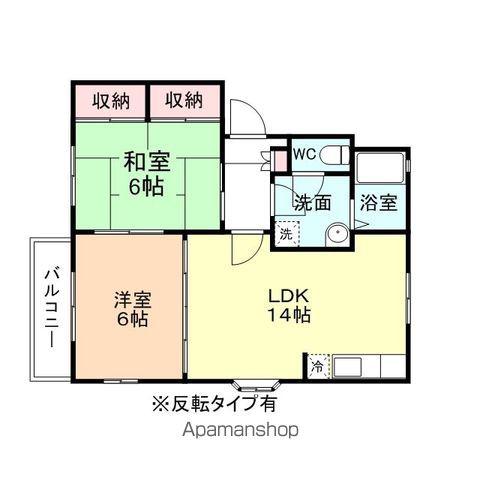 フレグランス南台(2LDK/2階)の間取り写真