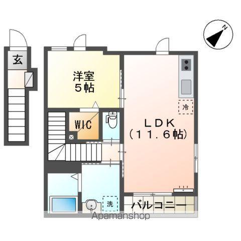 LINA(1LDK/2階)の間取り写真