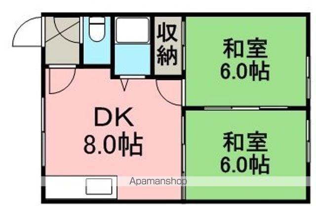 元町ホワイトハイツ(2DK/1階)の間取り写真