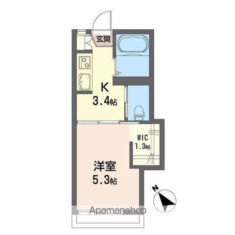 ブランシェ・山手(1K/1階)の間取り写真