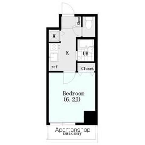 シンシア西早稲田(1K/6階)の間取り写真