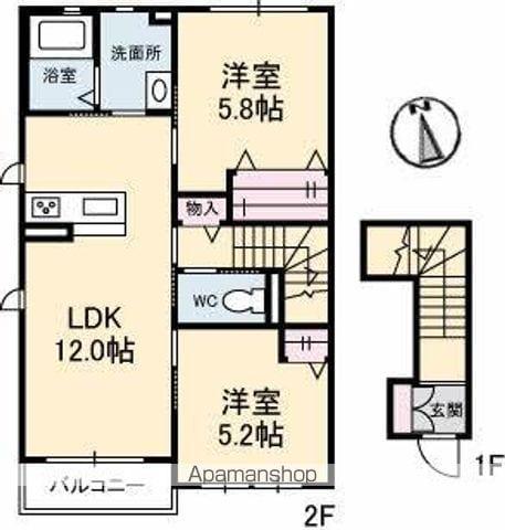 シャーメゾンTKS(2LDK/2階)の間取り写真