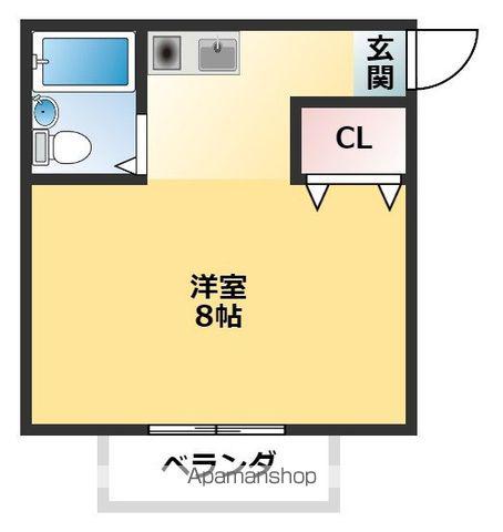 シグナルハイツ論田(1K/3階)の間取り写真