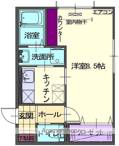 東北新幹線 新花巻駅 徒歩48分 2階建 築2年(1K/1階)の間取り写真
