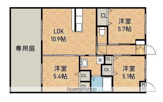 ディコルツァ寿(3LDK/1階)の間取り写真