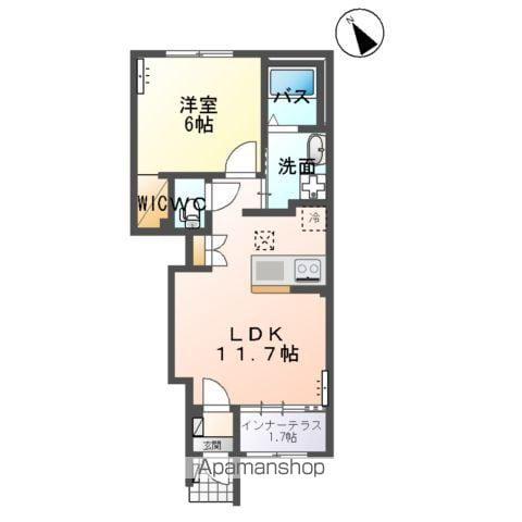 カームホームⅡ(1LDK/1階)の間取り写真