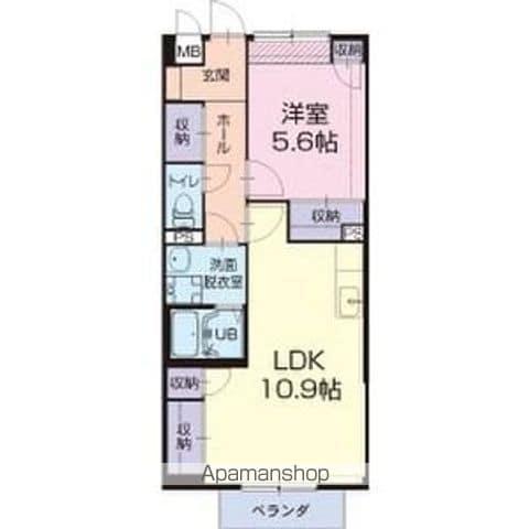 サニーコート曳馬(1LDK/2階)の間取り写真