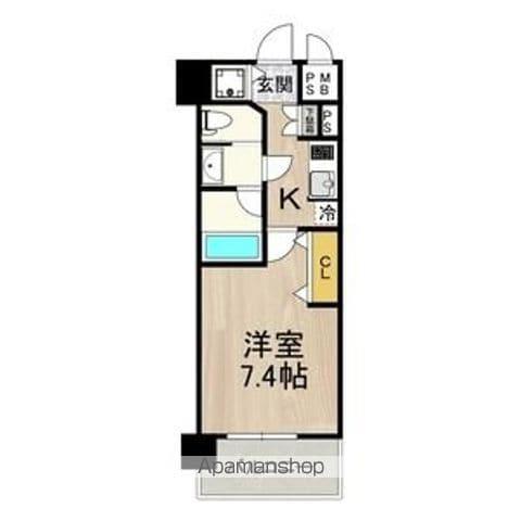 セノアタワー泉(1K/14階)の間取り写真