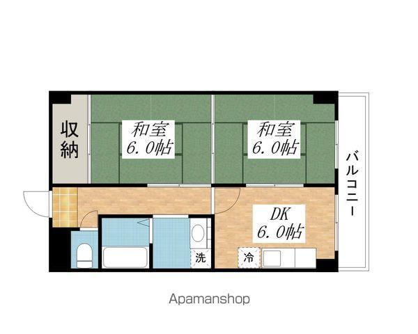 ステージハウス万石(2DK/4階)の間取り写真