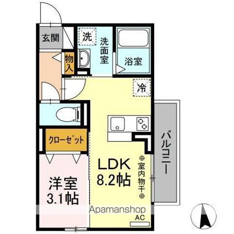 ミラフローレス(1LDK/3階)の間取り写真