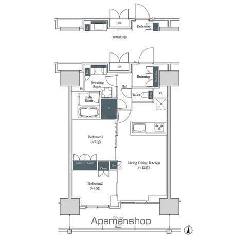 ブルックサイドレジデンス木場(2LDK/14階)の間取り写真