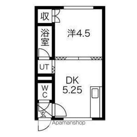 松下ハイツ江別Ⅱ(1DK/3階)の間取り写真