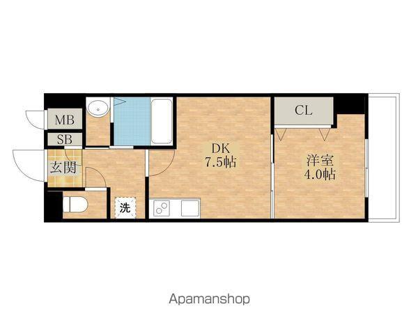 KSスクエア岸和田北町(1DK/3階)の間取り写真