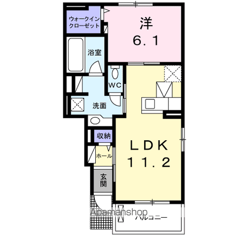 ベル・トゥールⅡ(1LDK/1階)の間取り写真
