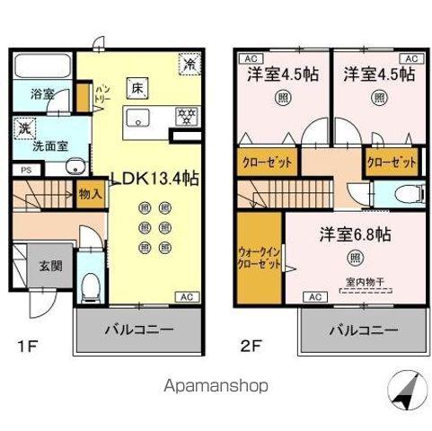 DーROOMサンライズ B棟(3LDK)の間取り写真