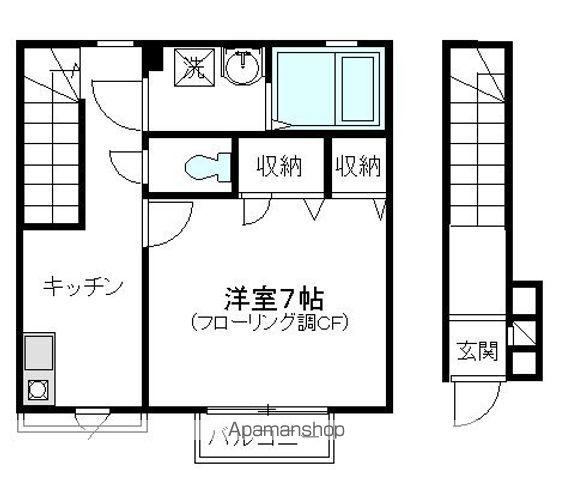 コスモス光が丘A棟(1K/2階)の間取り写真